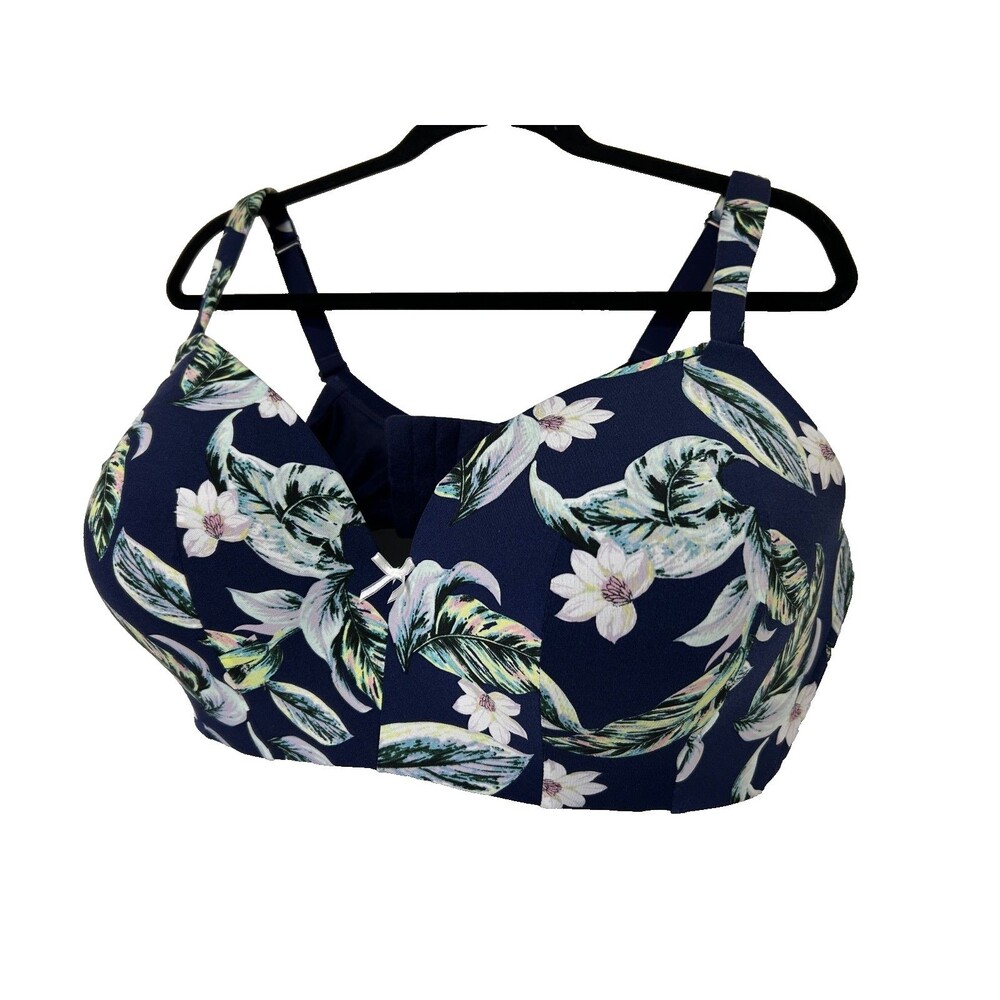 CACIQUE Floral Lightly Lined T-Shirt Bra Plus Size 44DD No‎ Wire